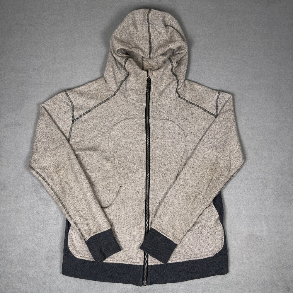 Lululemon Scuba Hoodie Full Zip Heathered Gray Womens Size 10 Fleece Jacket